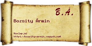 Bozsity Ármin névjegykártya