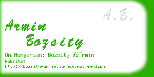armin bozsity business card